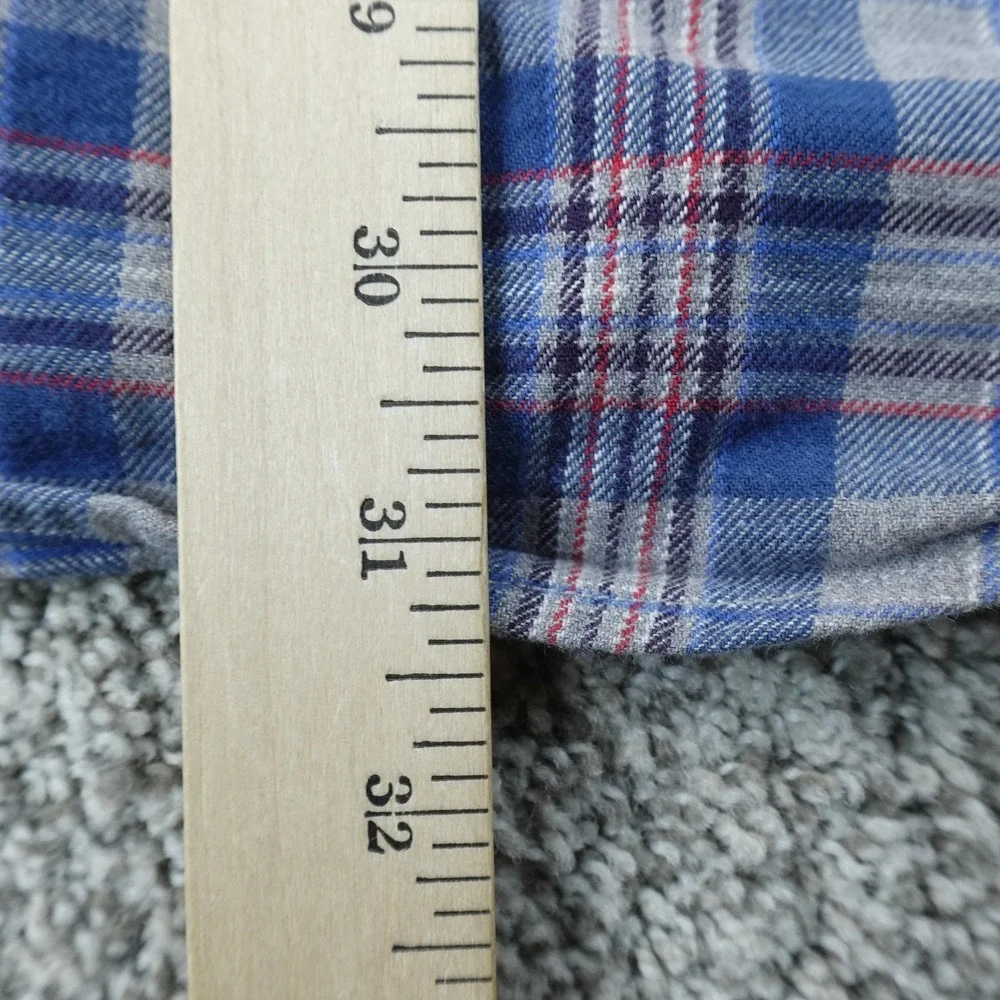 Banana Republic‎ Shirt Mens XLT Blue Plaid Flannel Button Up Long Sleeve Outdoor